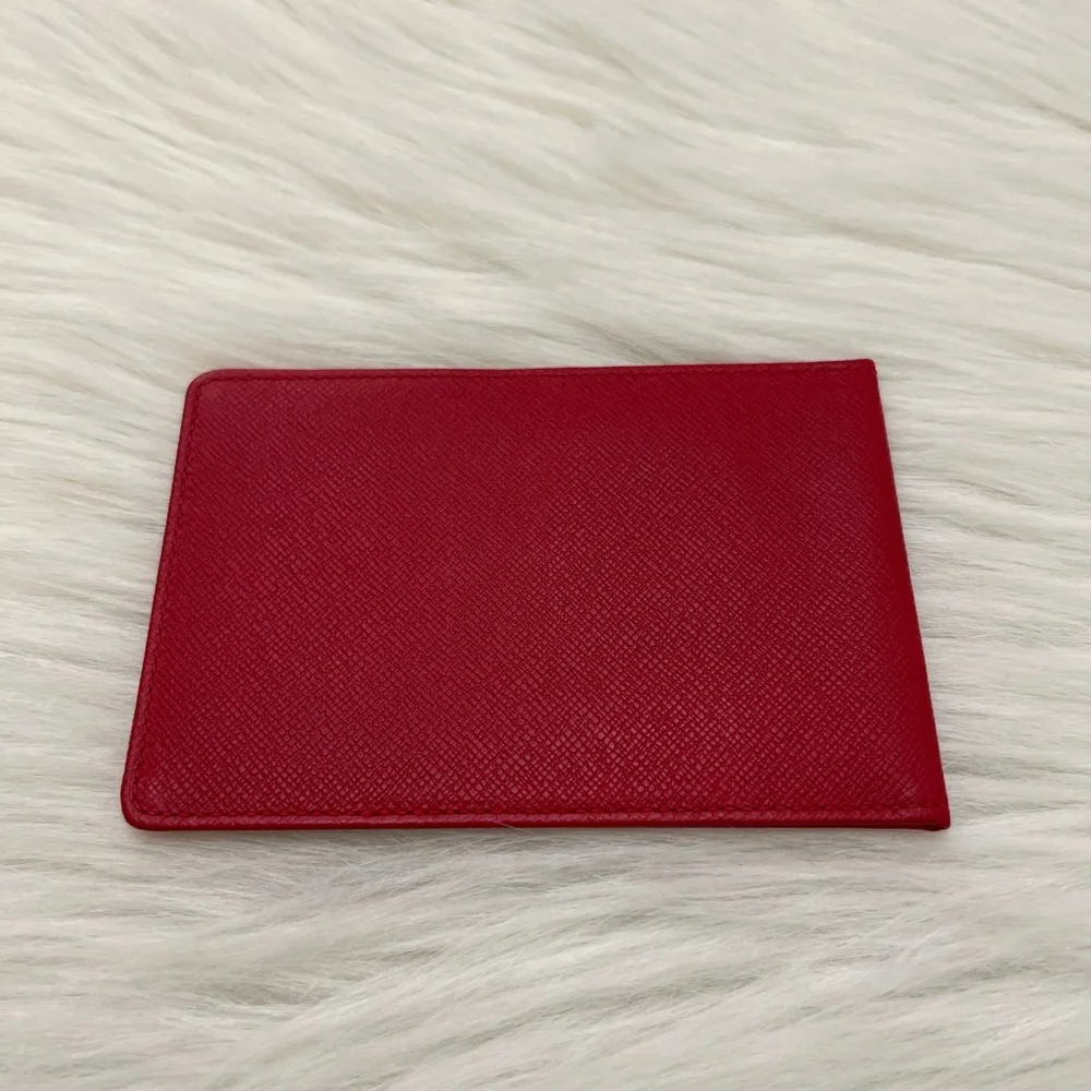 LOUIS VUITTON - RED SAFFIANO LEATHER BUSINESS CARDHOLDER WALLET